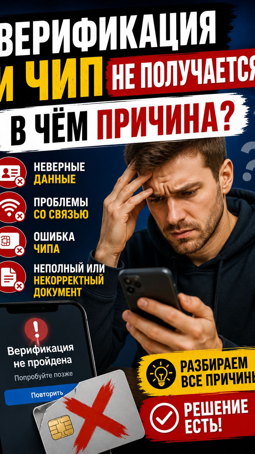 Верифация и чип Алипей не получается В ЧЕМ ПРИЧИНА