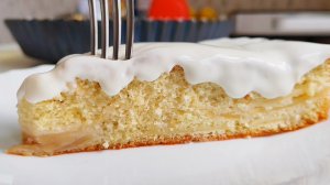 Яблочный пирог в духовке, со сметанным кремом🍏