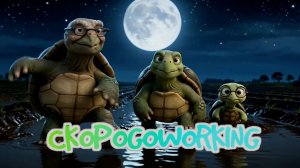 ТРИ ЧЕРЕПАХИ ЧЕРНОЙ НОЧЬЮ скороговорка