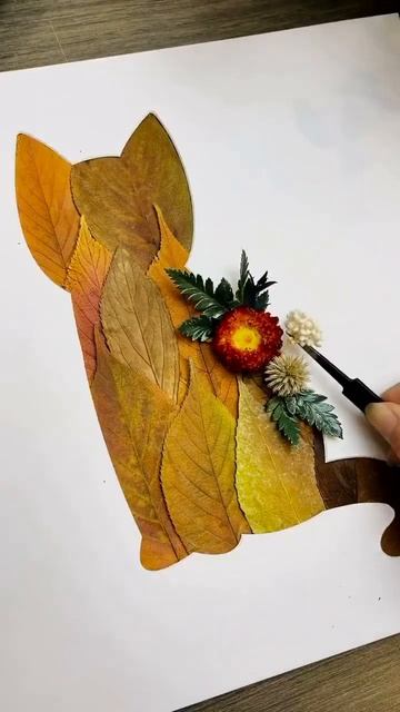 От листьев к игривому искусству 🍃🐱