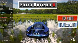 Rx 6400 +  i7 13700 5.2 ГГц  Forza Horizon 6 - 4K, 1440P, 1080P, Fsr 3.1.5 - High, Medium, Low