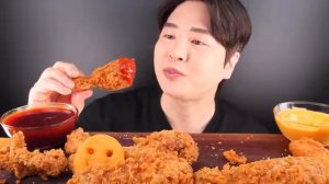 Хрустящая жареная курица 🍗 Картофель фри с сырными шариками