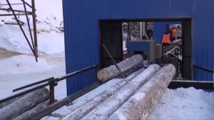 Станок для распиловки бревен СПР-320Км. Как происходит распил бревна на бревнопиле СПР-320Км