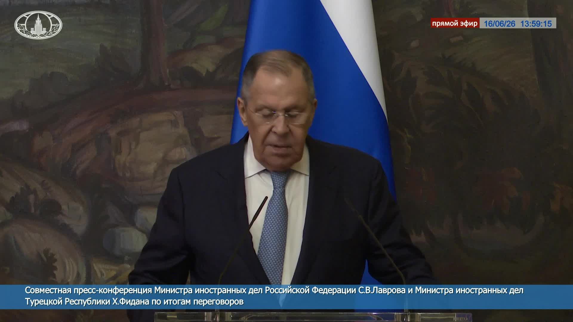 🔴 #ПрямойЭфир: Совместная пресс-конференция С.В.Лаврова и Х.Фидана по итогам переговоров в Москве смотреть онлайн