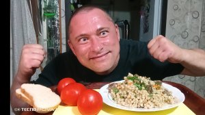 Мукбанг/обжорыч/Перловая каша с мясом/