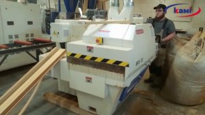 Многопильный станок с гусеничной подачей QUADRO MRS-120. Продольный распил бруса на Квадро MRS-120
