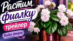 Растим фиалку-трейлер. Видео второе. Содержание посаженных черенков и пасынков после посадки