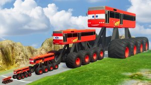 МУЛЬТИКИ ПРО МАШИНКИ Монстр Трак VS Поезд в BeamNG.drive! БОЛЬШОЙ И МАЛЕНЬКИЙ МакБас 🚂🔥