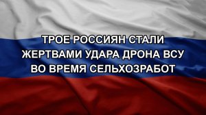 Трое россиян стали жертвами удара дрона ВСУ во время сельхозработ