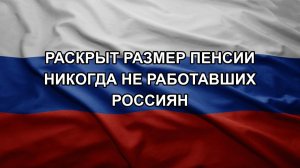 Раскрыт размер пенсии никогда не работавших россиян