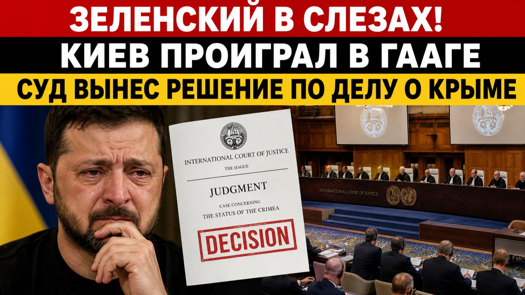 ⚡️💥Зеленский в Слезах!  Киев проиграл в Гааге суд вынес решение по делу о Крыме⚡️💥