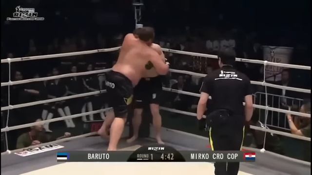 Баруто (Эстония) против Мирко CRO COP Филиповича (Хорватия) НОКАУТ, бой ММА в HD