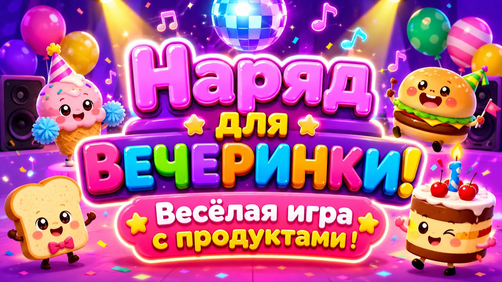 Наряд для вечеринки! 👗🎉 Весёлая игра с продуктами 🍓🍔 Развивающий мультфильм для малышей смотреть онлайн