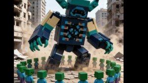 Варден против тысячи зомби. Бог подземелья. LEGO анимация майнкрафт