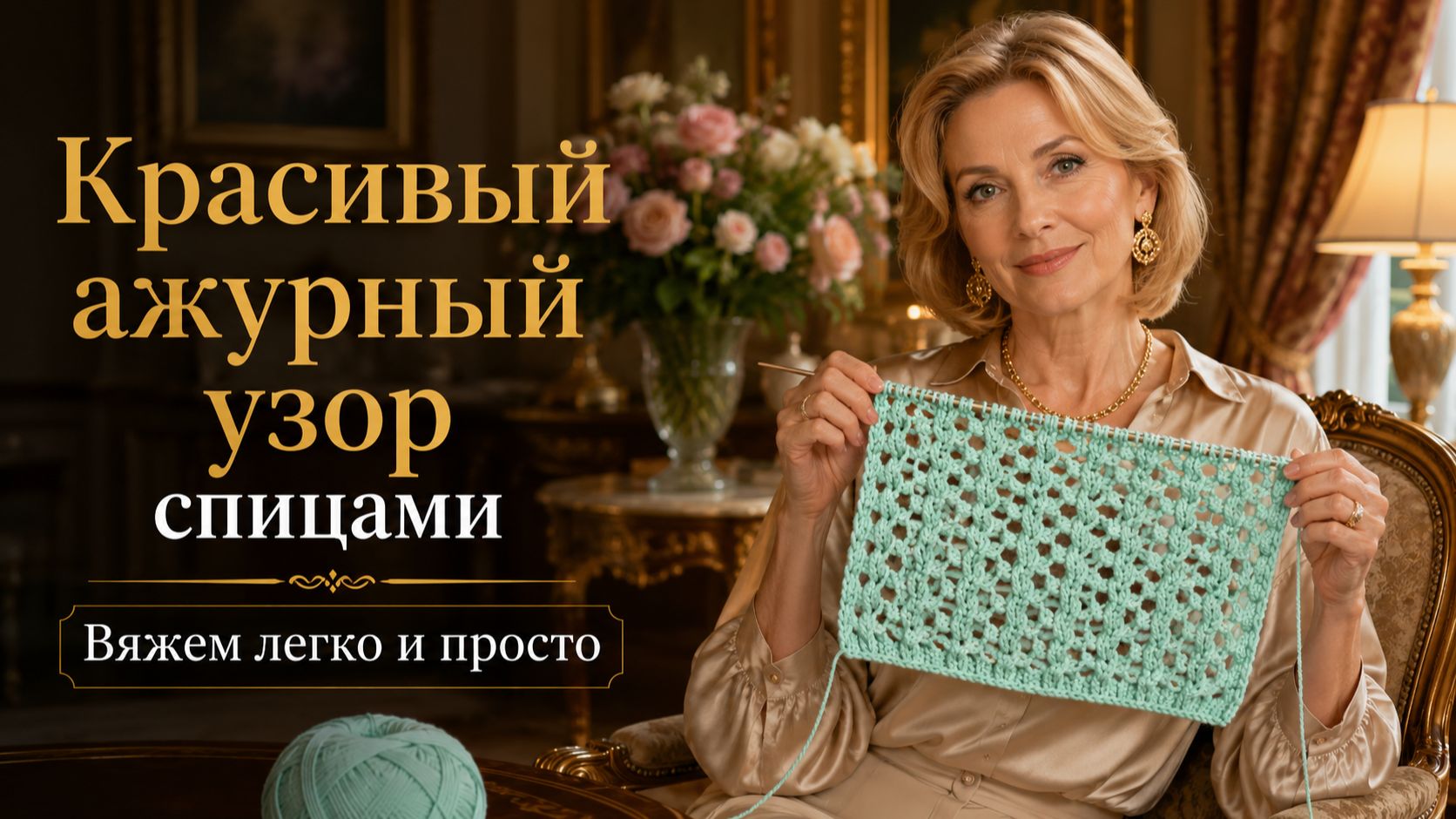 Красивый ажурный узор спицами. Вяжем легко и просто смотреть онлайн