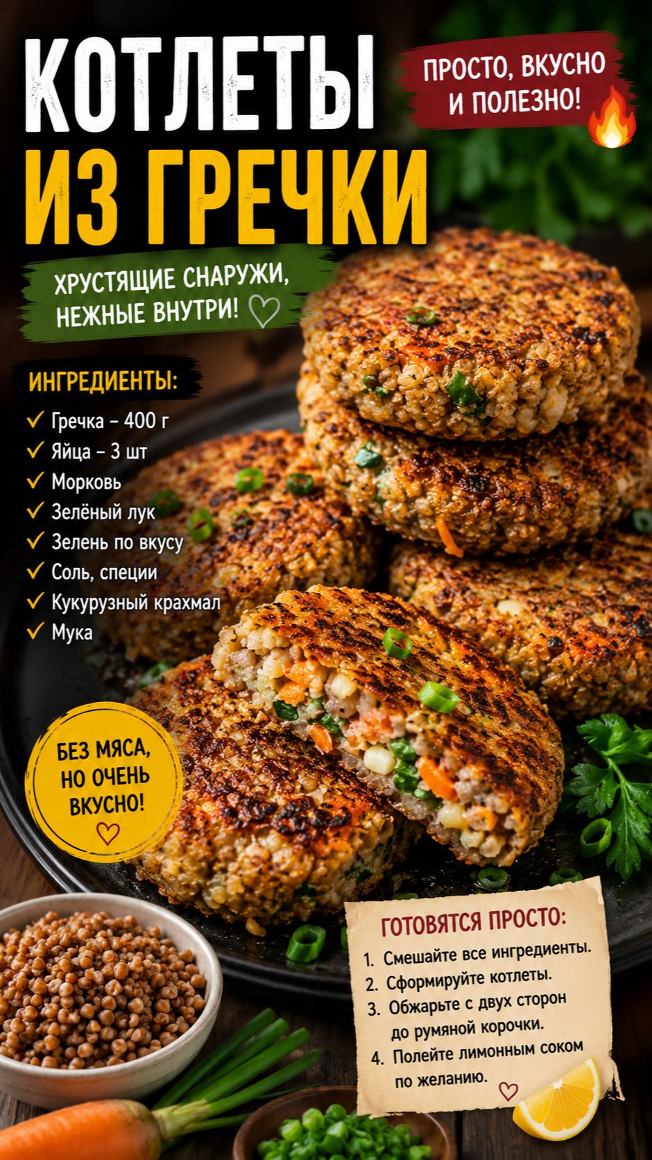 Бюджетный рецепт котлет из гречки) смотреть онлайн