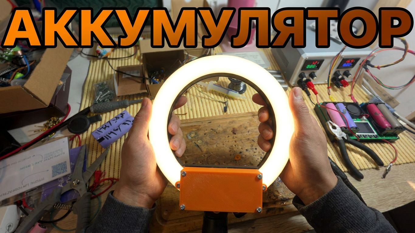 Как сделать кольцевую лампу на аккумуляторах и настольную лампу переделать своими руками 3 Д принтер