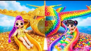 K-Pop Охотницы на Демонов в Сладком, Радужном и Золотом самолёте! 10 поделок для кукол L.O.L.