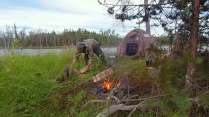 Жизнь рыбака на острове. Рыбалка на жерлицы. Рыбалка на самоловки.