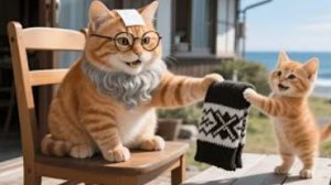 ДЕДУШКА КОТ ЗАБОЛЕЛ — РЫЖИК И МАМА ПОСПЕШИЛИ ДОМОЙ🐱🎁