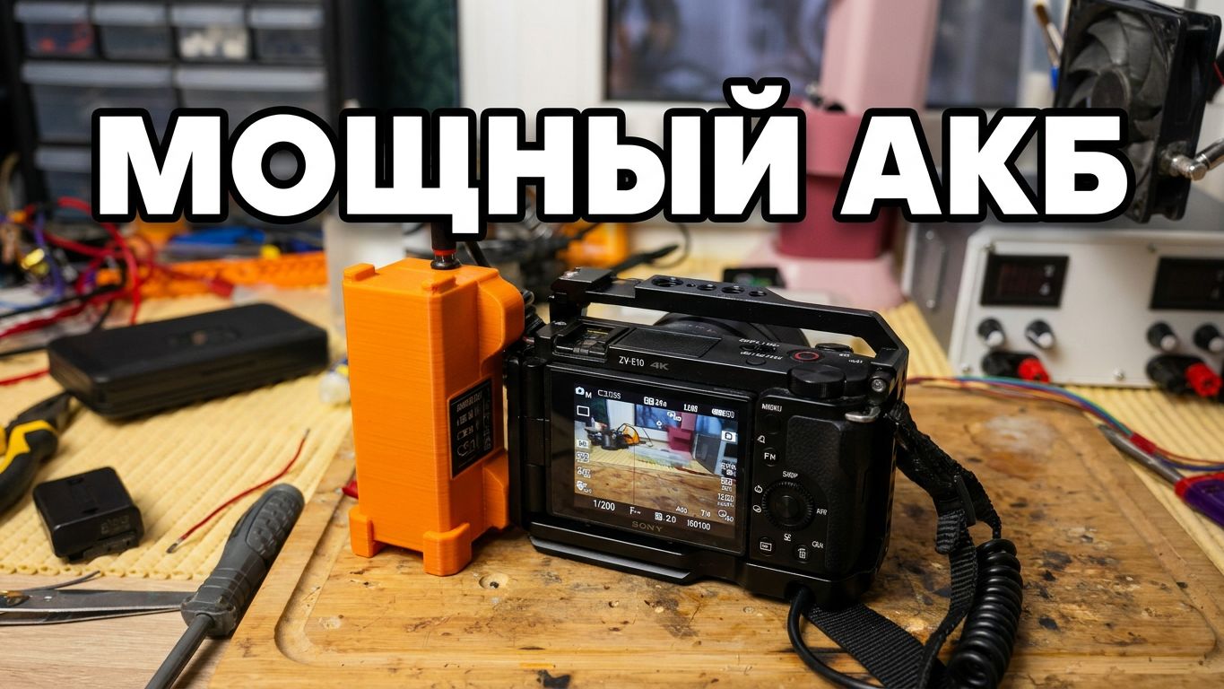 Сделал внешний аккумулятор для камеры на 3D-принтере. Дешевле магазина в 5 раз.