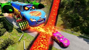 МУЛЬТИКИ ПРО МАШИНКИ Молния Маквин против лавы в BeamNG.drive! 🔥😱