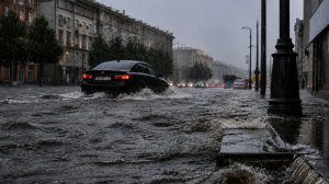 Шквалистый ливень обрушился на Москву. Ливневки работают на пределе, дороги и дворы затоплены