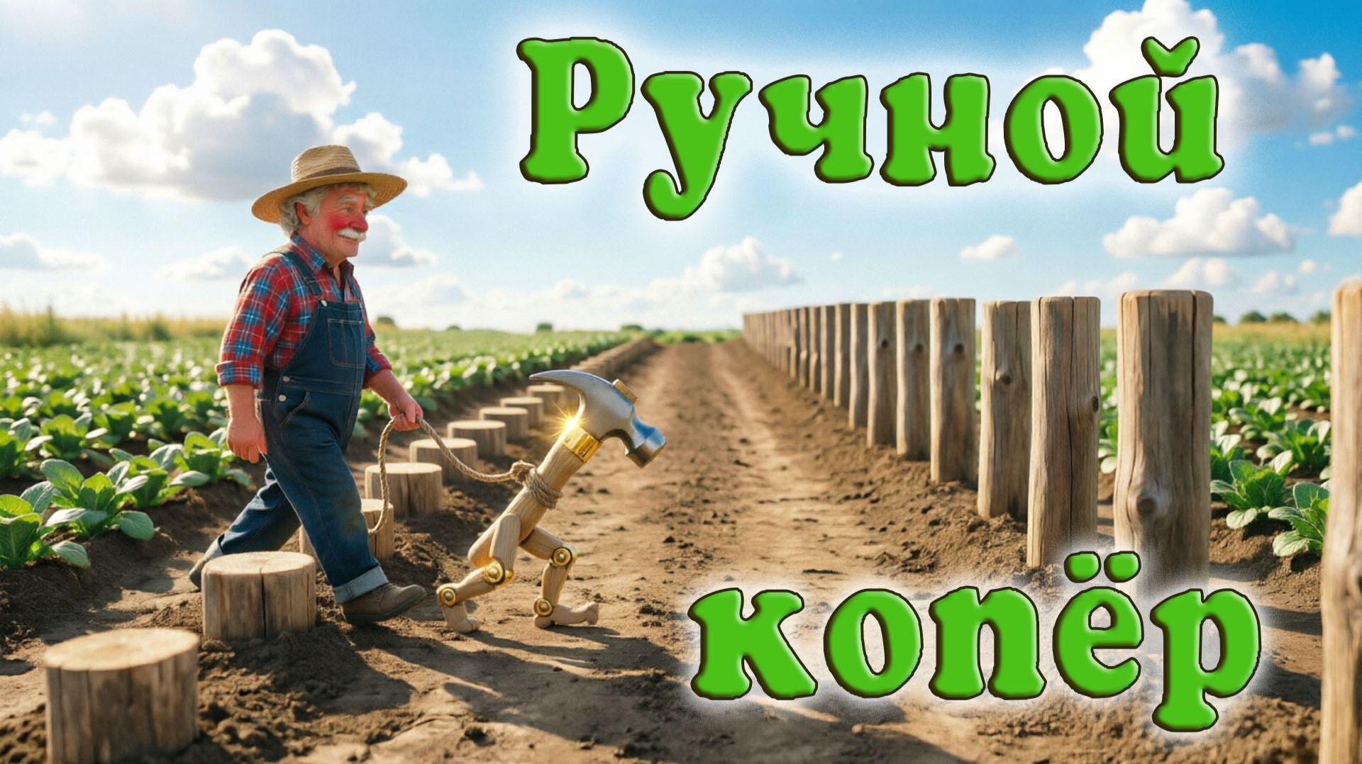 Ручной копёр для забивания труб.