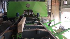 Демонстрация работы широколенточной пилорамы MEBOR HTZ 1100 PRO на лесопильном производстве. Мебор