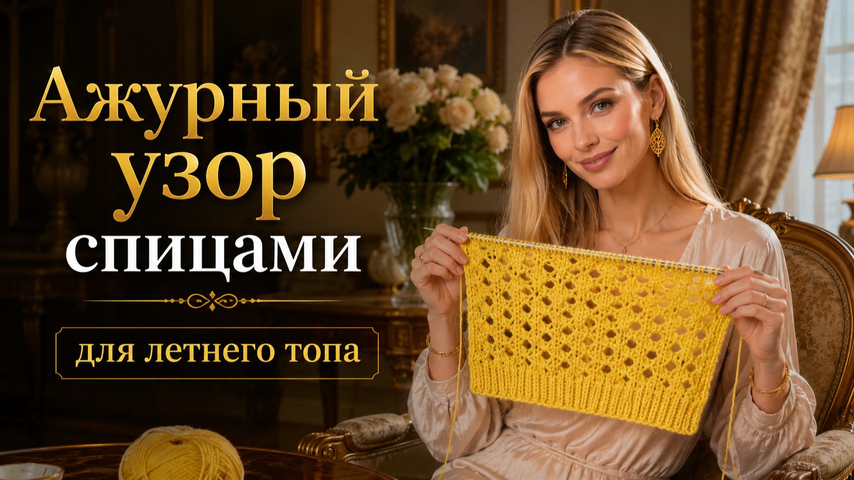 Ажурный узор спицами для летнего топа смотреть онлайн