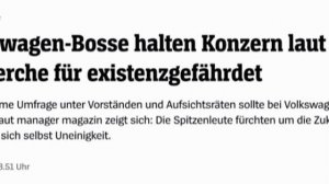 ‼️🇩🇪🏴☠️ Руководство Volkswagen считает, что существование компании находится под угрозой, — Spie