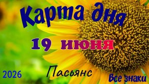 Карта дня🍓19  июня 💫🍀Пасьянс. Тайм-код в описании 🦢