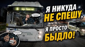 Реакция автобуса, когда его заблочили на обочине.