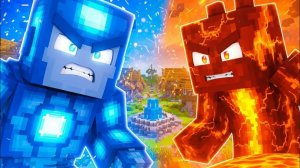 Гигантский робот против лавового монстра ｜ Битва роботов в Minecraft: спасите деревню