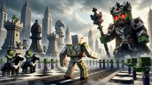 ГОЛЕМ против ШАХМАТНОЙ АРМИИ в мире Minecraft ⚔️Битва шахматного апокалипсиса в Minecraft! 💥