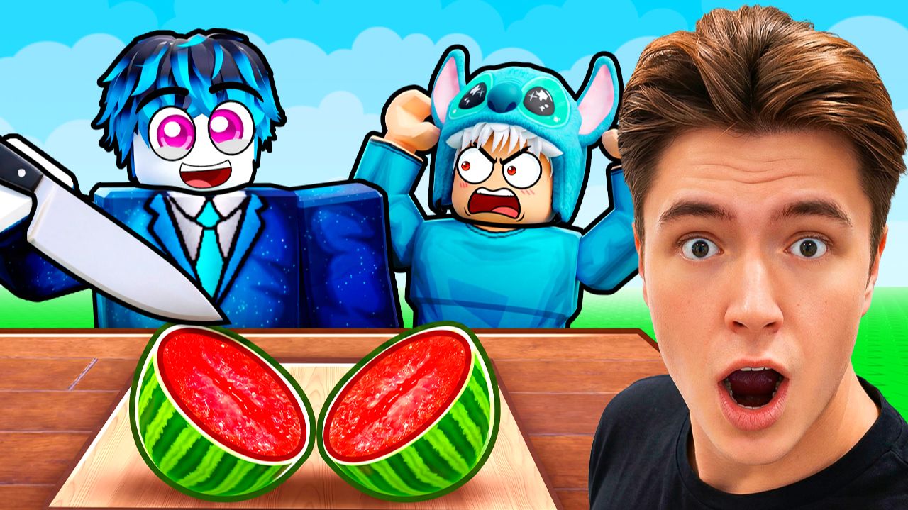 😱Кто Разрежет РОВНО ПОПОЛАМ?! Челлендж на 100% в РОБЛОКС! смотреть онлайн