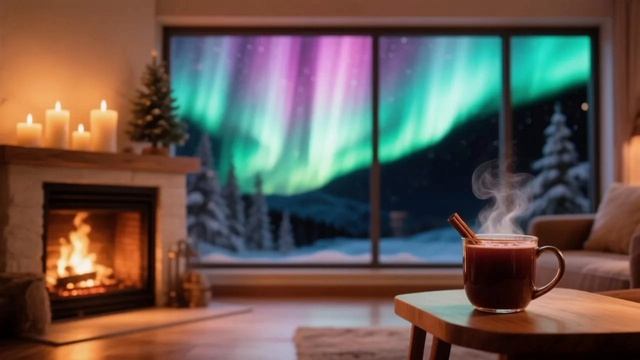 Музыка камин отдых медитация йога красивая музыка