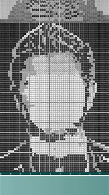 Михаил Галустян - Mikhail Galustyan  75х55 чёрно-серый японский кроссворд pixelart