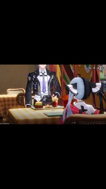 Shorts Лакримоза и бургер с томатами в игре NTE