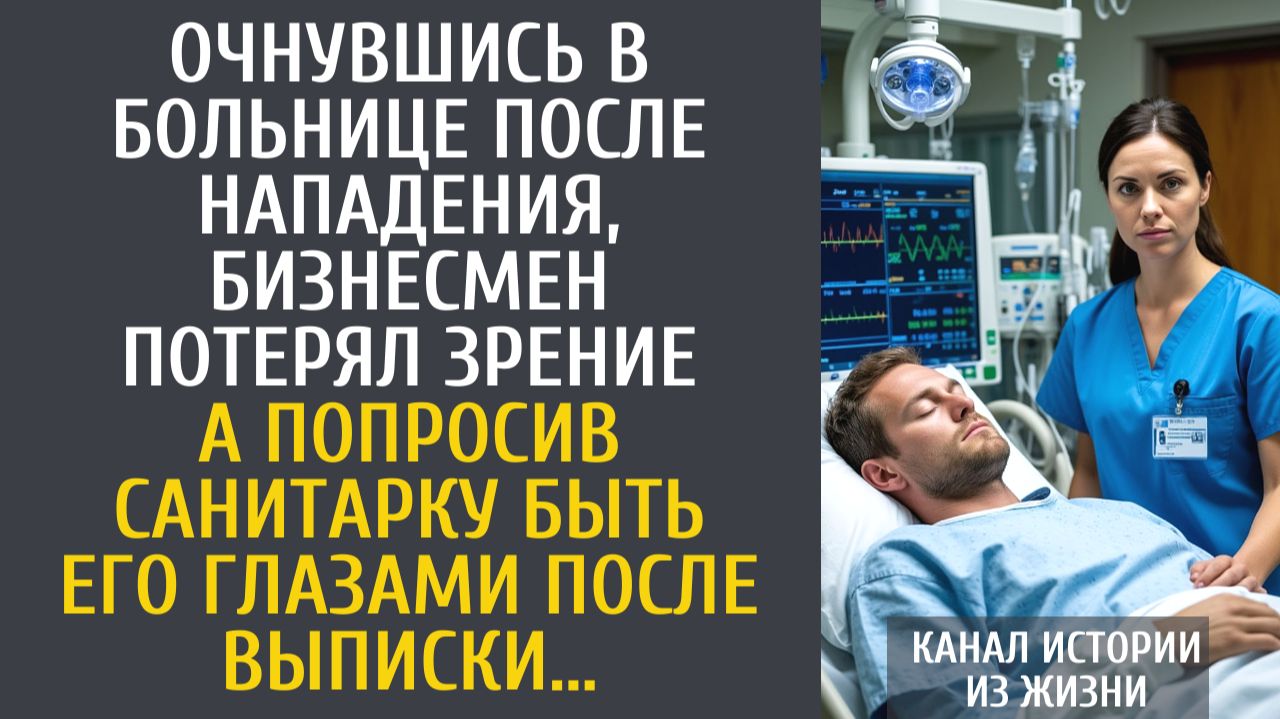 Истории из жизни: Очнувшись после нападения в больнице, бизнесмен потерял зрение… А наняв санитарку… смотреть онлайн
