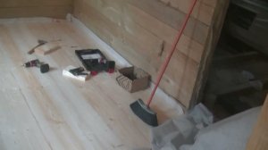 Отделка бани , готовый пол и потолок в бане.