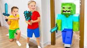 ВЛАД И НИКИ |  Крис и Майкл играют в Minecraft в реальной жизни!