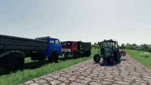 Farming Simulator 19/Село Кошмак,уборочная на нива ск-5-пун-5 и маз.