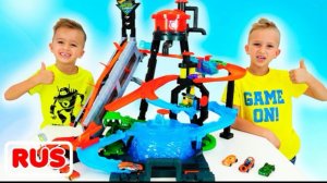 🍿 Влад и Никита играют с игрушечными машинками | Город Hot Wheels