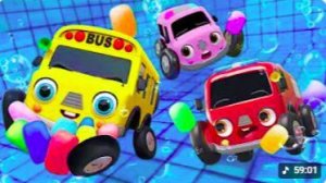 Wheel On The Baby Bus Rescue Adventure Nursery Rhymes Kids Songs - Baby Car Songs TV