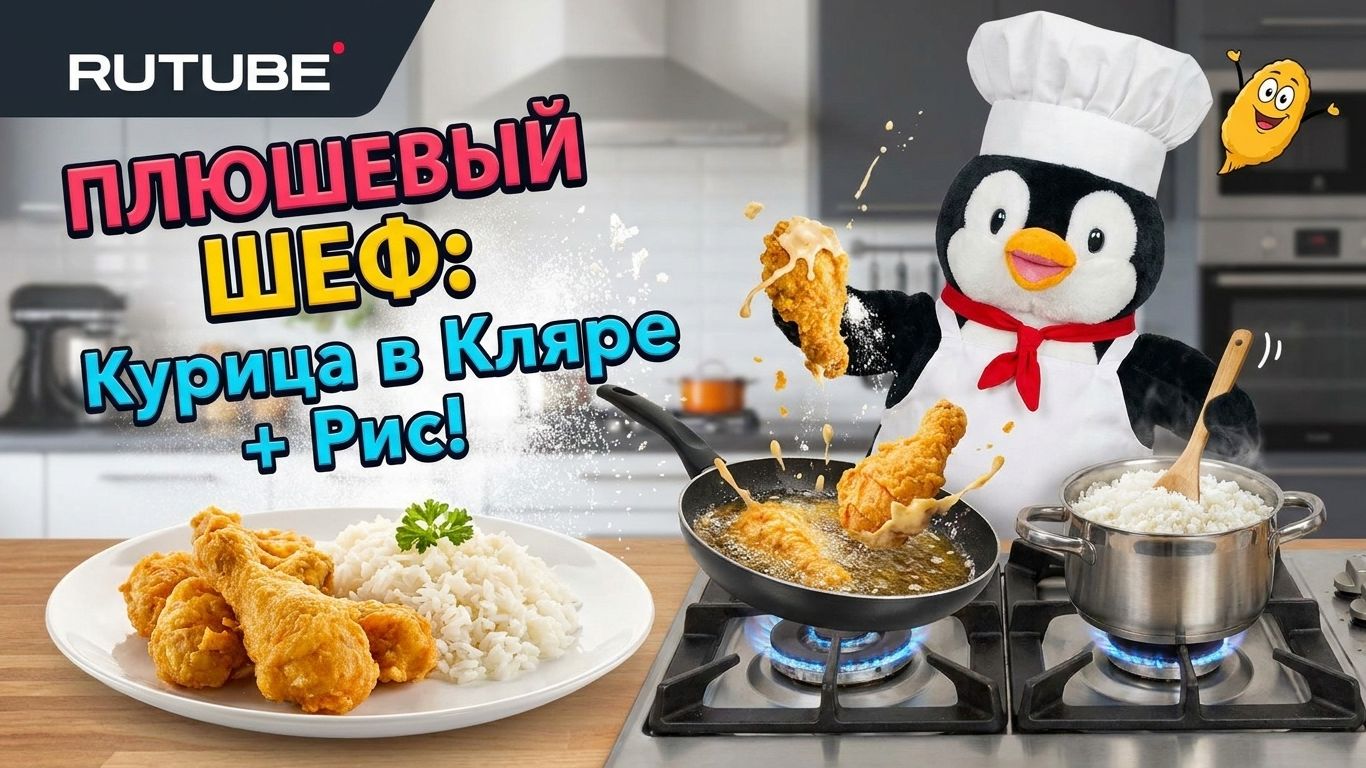Плюшевый Пини жарит курочку!