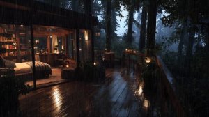 Тихий дождь в лесу 🌧️ успокаивающие звуки для сна