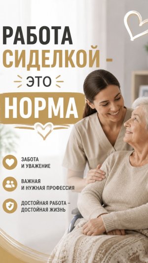 Работа сиделкой - это НОРМА!