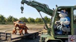 Котенок нашел брошенную Молнию Маккуина в портале черной дыры (трансформация мега-бота)