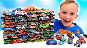 🍿 Влад и Никита играют с детскими машинками | Hot Wheels City Слайм Челлендж